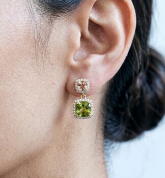 Shikaku Square Stone Drop Earrings, 3 of 4