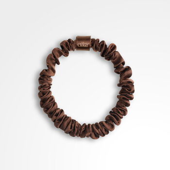 Silver Cloud Brown Satin Skinny Scrunchies Five Pack, 2 of 4