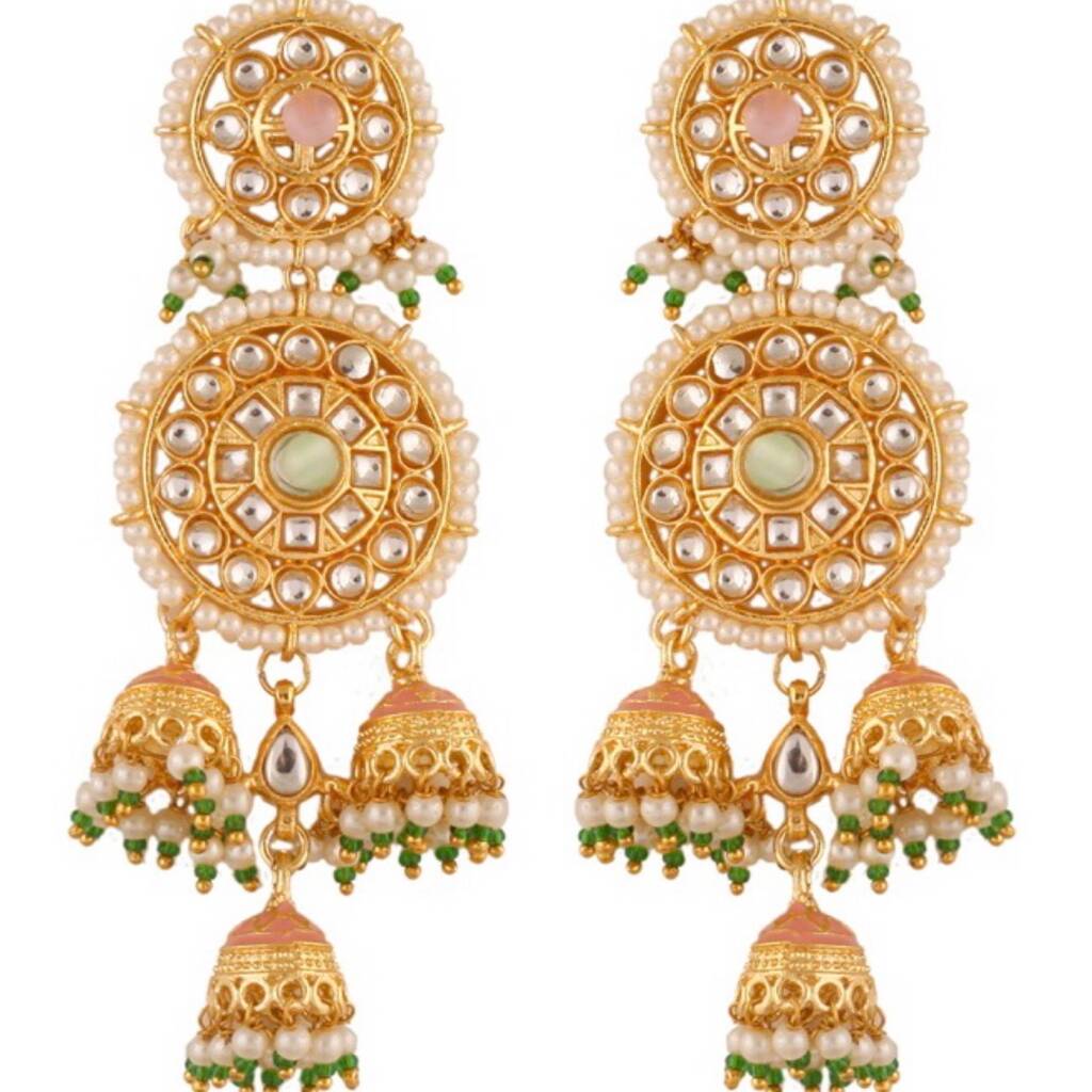 Indian Gold Earrings By Elan Jewels