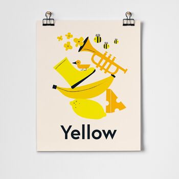 Favourite Colour Yellow Children's Fine Art Print, 2 of 3