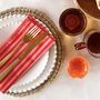 Pink And Red Stripe Cotton Napkins Set Of Four, thumbnail 1 of 7