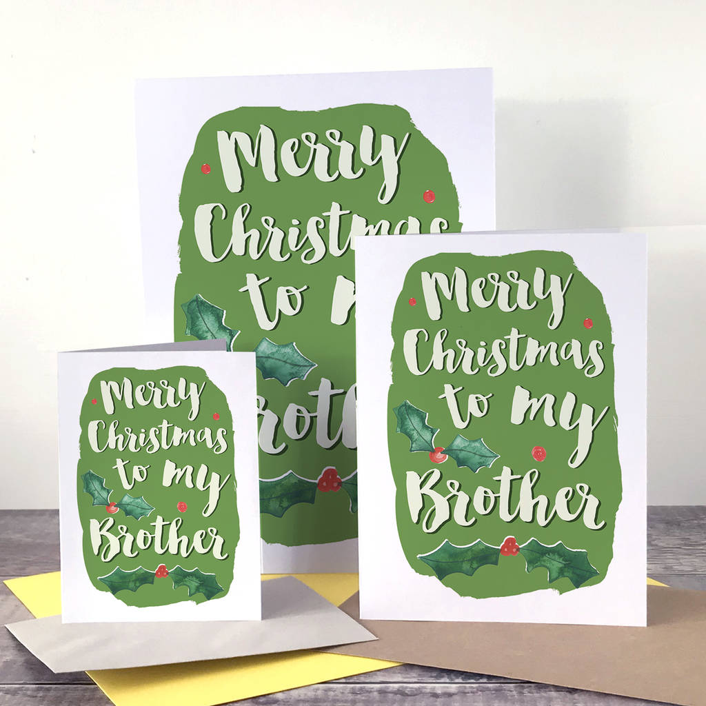 Merry Christmas Brother Card By Alexia Claire | notonthehighstreet.com