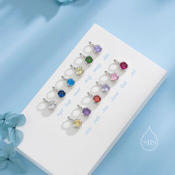 Sterling Silver Solid Sterling Silver Family Birthstone Necklace, 6 of 12