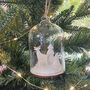 Personalised White Reindeer Dome Christmas Decoration, thumbnail 2 of 3