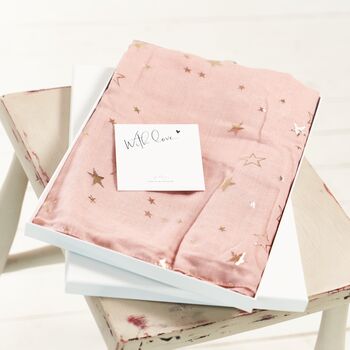 Rose Gold Metallic Printed Star Summer Scarves, 2 of 12