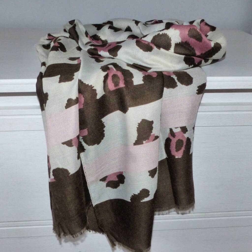 Pink Leopard Print Scarf By EVY Designs
