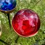 Set Of Five Colourful Glass And Copper Garden Sculptures, thumbnail 3 of 11