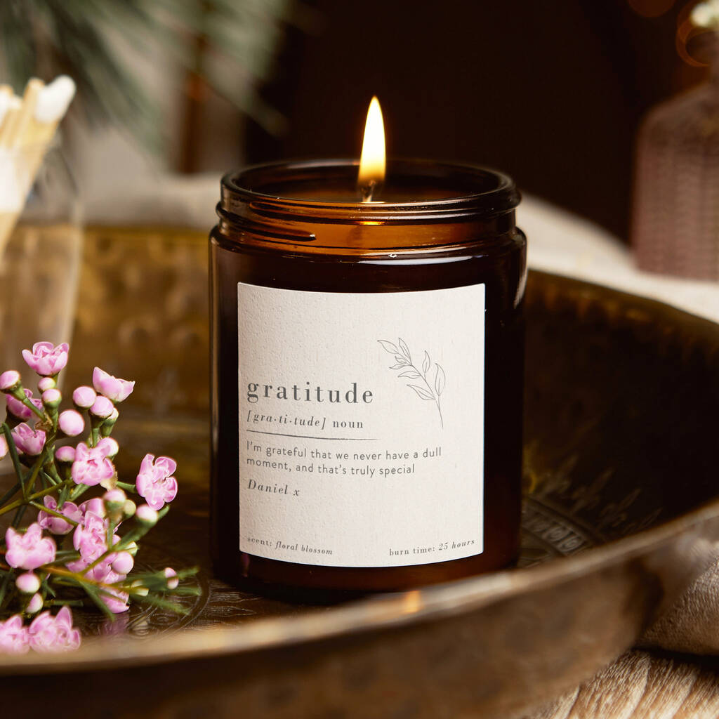 Mindfulness Gift For Her Gratitude Positivity Candle By Kindred Fires 