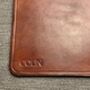 Personalised Stamped Leather Mouse Mat, Spanish Brown, thumbnail 3 of 12