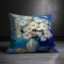 Sunlit Daisies In Blue Hand Made Poly Linen Cushions, thumbnail 7 of 9