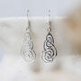 Sterling Silver Celtic Long Loops Earrings, thumbnail 3 of 6