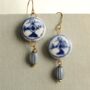 Blue Bird Delft Earrings, thumbnail 3 of 7