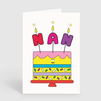 Nan Birthday Candle Sprinkles Cake Birthday Card, 2 of 2