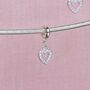 Sterling Silver Pink Crystal Heart Charm, thumbnail 4 of 7