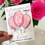 Personalised Pink Balloons Age Birthday Card, thumbnail 1 of 6