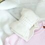 Valentines Heart Embroidered Personalised New Baby Cardigan, thumbnail 11 of 12