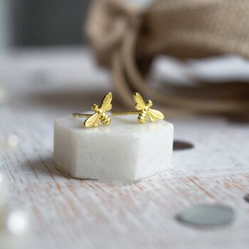 Thank You For Bee Ing The Best Teacher! Yellow Gold Earrings, 2 of 3