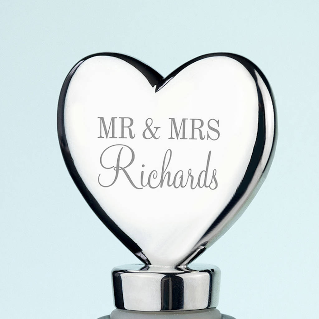 Personalised Heart Bottle Stopper By The Department Of Gifting
