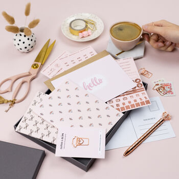 Blush And Rose Gold Stationery Box, 10 of 12