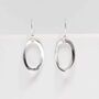 Sterling Silver Oval Ripple Earrings, thumbnail 6 of 11