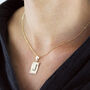 Rectangle Initial Letter Pendant Necklace, thumbnail 3 of 9