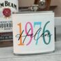 Personalised Birth Year 50th Birthday Hip Flask, thumbnail 1 of 3