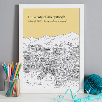 Personalised Aberystwyth Graduation Gift Print, 3 of 9