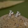 Dna Molecular Structure 16 G Flat Back Earrings In Sterling Silver, thumbnail 1 of 11