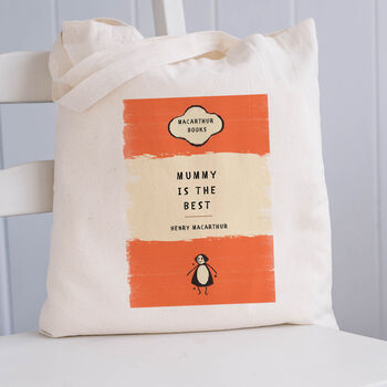Personalised Book Bag For Mum: Mid Century Penguin Paperback Design, 2 of 2