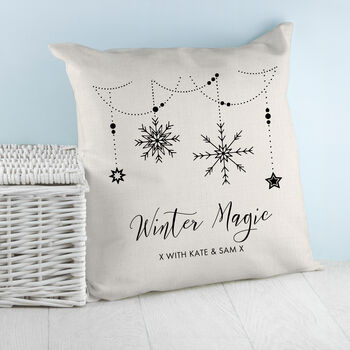 Personalised Winter Magic Cushion Cover, 4 of 5