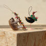 Christmas Bristle Ostrich Decoration, 12cm, thumbnail 1 of 2