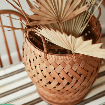 Small And Large Wooden Woven Basket Set, 4 of 6