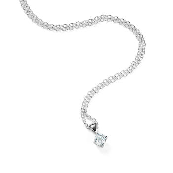 9ct White Gold Solitaire Diamond Necklace*, 2 of 3