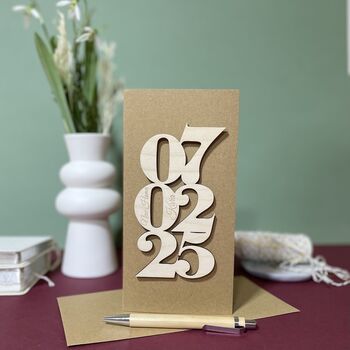 Personalised New Home Wooden Date Card, 2 of 7