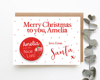 Personalised Nice List Christmas Badge With Card, 2 of 7