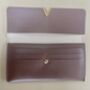 Vegan Leather Long Wallet In Taupe, thumbnail 2 of 5