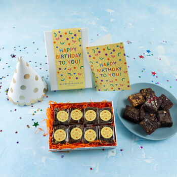 'Happy Birthday Confetti' Vegan Luxury Brownie Gift, 4 of 4
