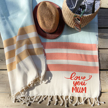 Personalised Cotton Throw Shawl Towel, Gift Set For Friends, 2 of 11