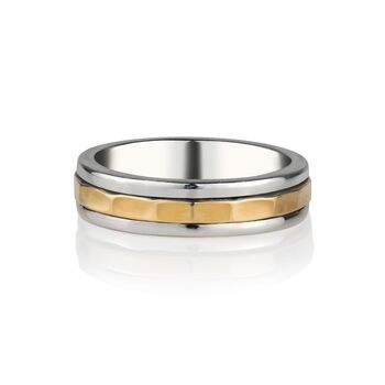 Karma Fortune Mixed Metal Unisex Spinning Ring, 2 of 8