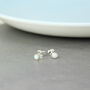 Tiny Round Opal Sterling Silver Stud Earrings, thumbnail 2 of 8