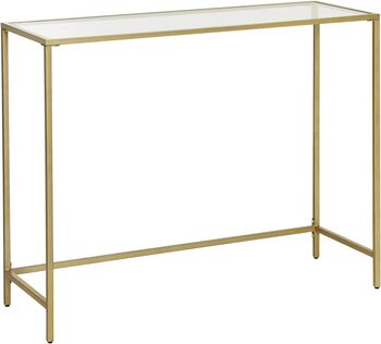 Tempered Glass Console Table With Golden Frame, 6 of 7