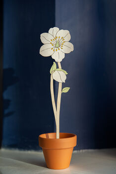 Wooden Christmas Rose With Personalised Terracotta Pot, 3 of 8