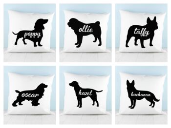 Personalised Dog Silhouette Cushion Cover, 2 of 12