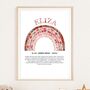 Personalised Rainbow Print With Name Meaning, thumbnail 1 of 2