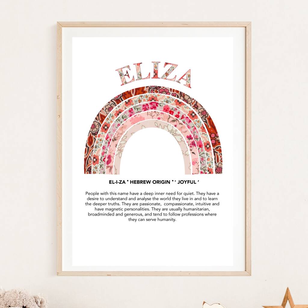 Personalised Rainbow Print With Name Meaning, 1 of 2