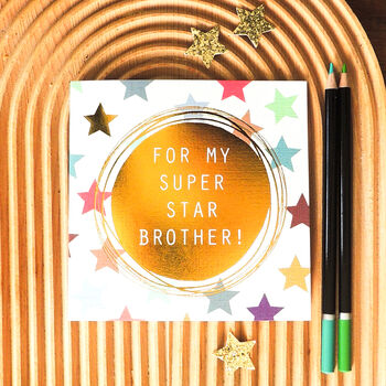 Gold Foiled Super Star Brother Card, 5 of 5