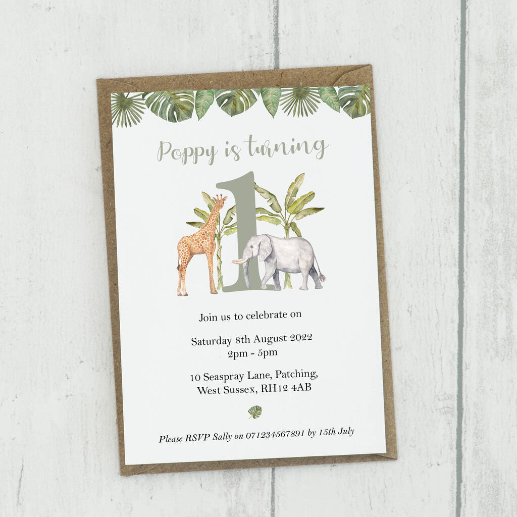 Personalised Jungle Party Invitations, 1 of 4