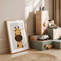 Giraffe Illustration Nursery Print In Neutral Colours, thumbnail 2 of 4