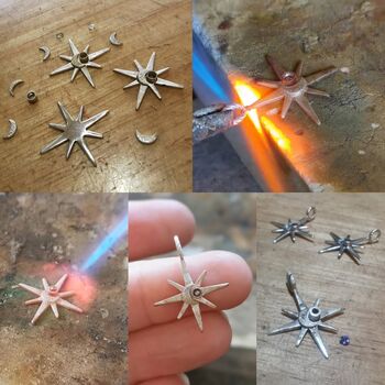 Handmade Sterling Silver North Star Birthstone Christmas Necklace: February Birthstone, 7 of 11