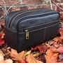 Luxury Brown Men's Leather Wash Bag, thumbnail 2 of 3